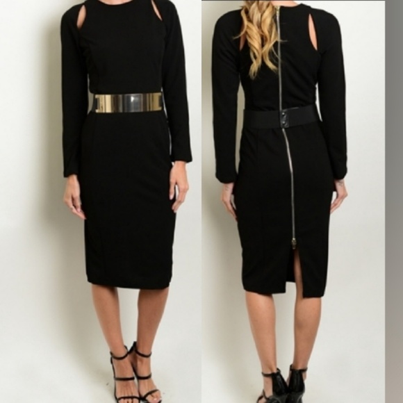 🆕️Black Long Sleeve BOLD GoldTone Attached - Picture 2 of 4